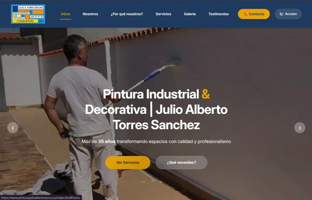 Web "Pinturas Industrial y Decorativa" Julio Alberto Torres